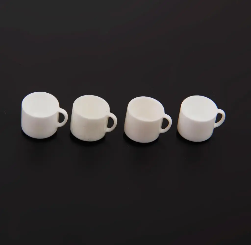 4 / Piece White Coffee Cup -1 / 12 Scale Dollhouse Miniature Tableware,