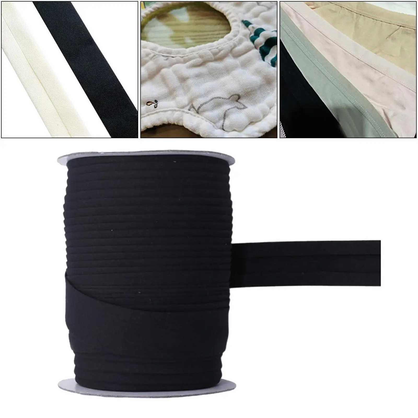 Elastic Band Cord 1 Roll 10 Yard Stretch Belt Straps Spandex Double Fold for Trouser Clothing Sewing Trimming Crafts Pants Pants