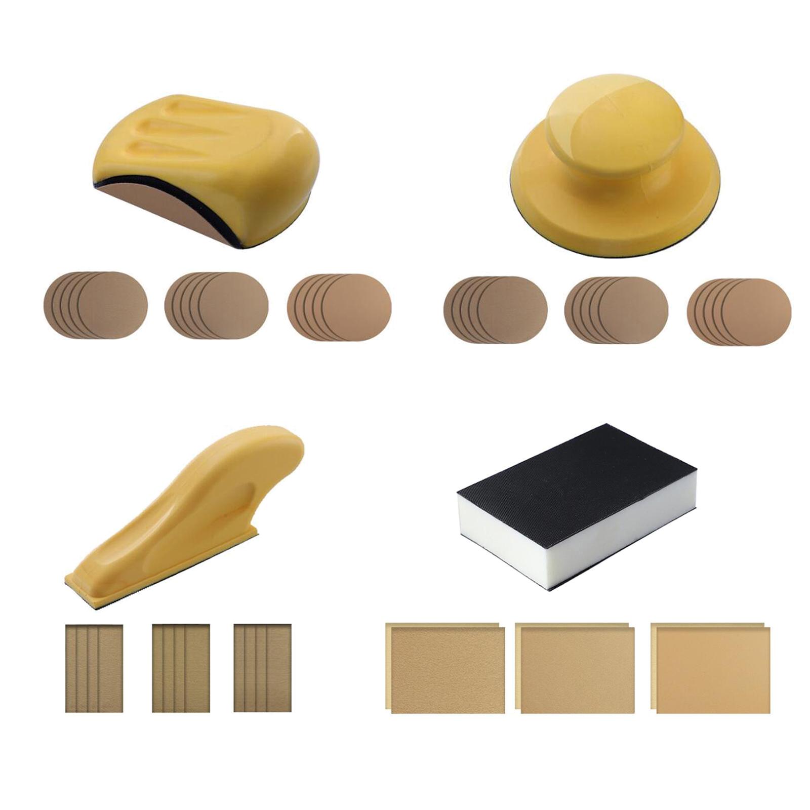 Portable Sanding Kit Sanding Paper with Replacement Sandpaper Detail Handle Sanding Tools for Products Finishing Sanding