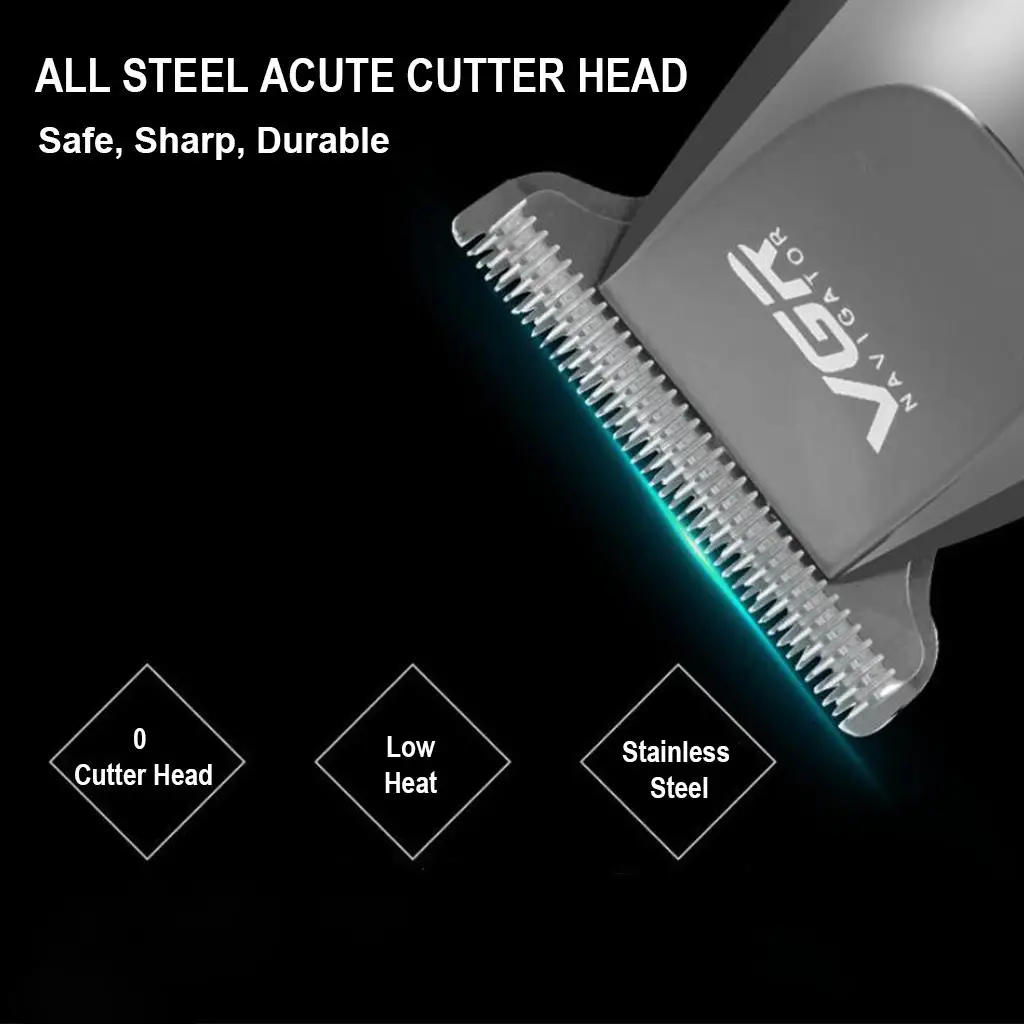 VGR Electric Mens Hair, Professional Beard USB Rechargeable  Hair Cutting Styling   with 5 Guide Combs