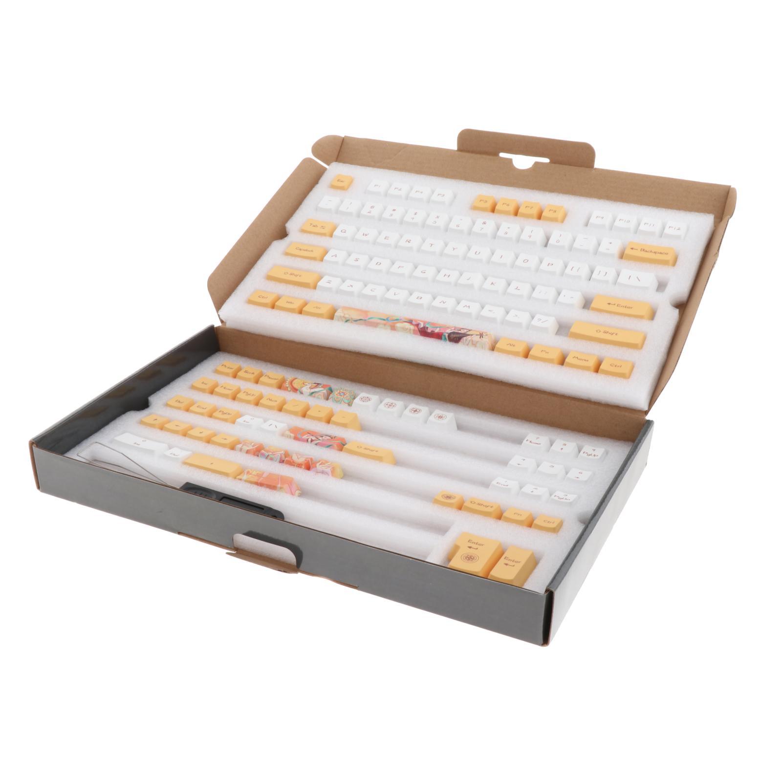 Dunhuang Theme 124 Keys PBT Keycaps Set English Assemblies for Mechanical Keyboards 61/68/82 Compact Layout Keyboards for Cherry