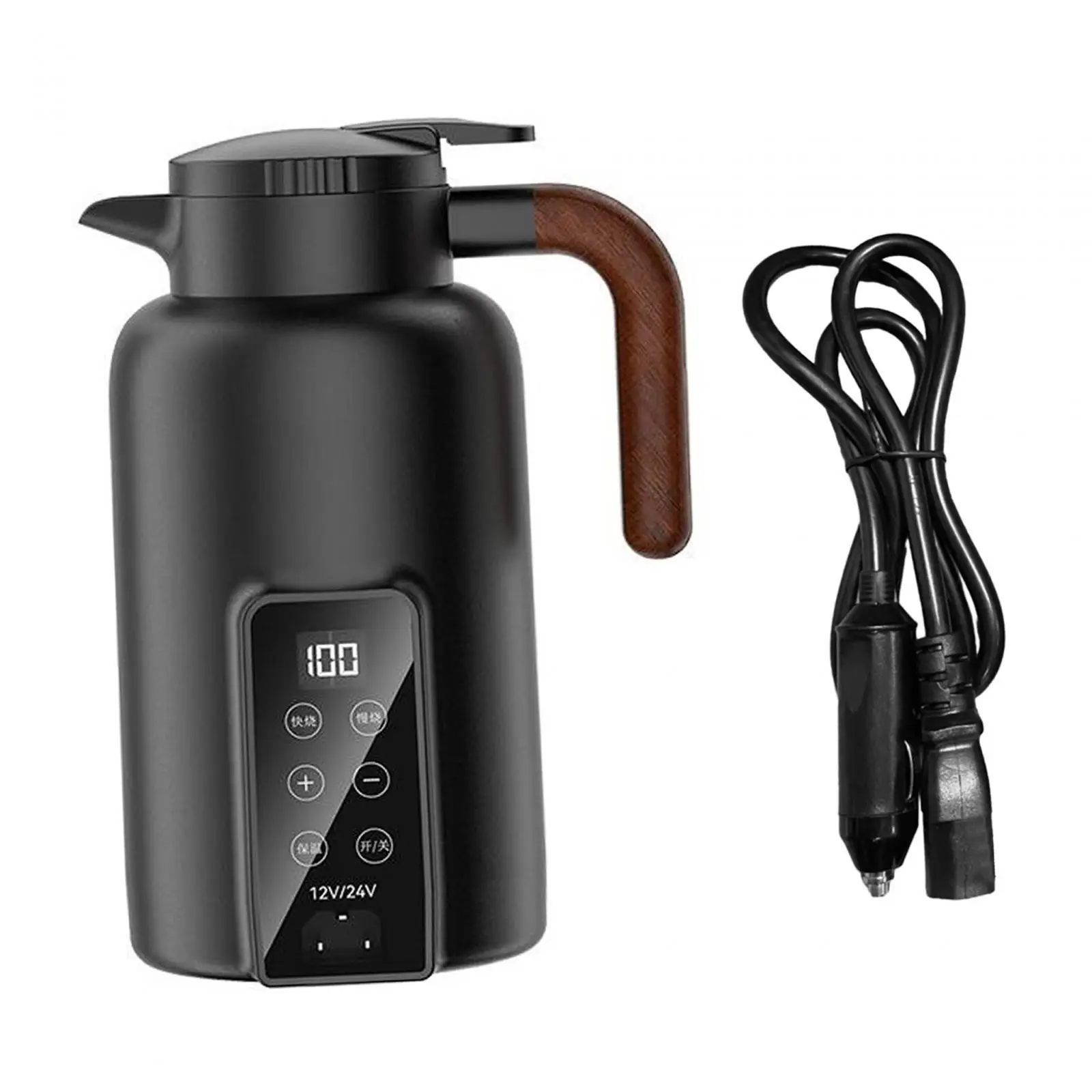 Car Heating Cup 304 Stainless Steel Travel Mug Electric Heat Water Cup for Tea Heating Water Beverage Milk Heated Camping