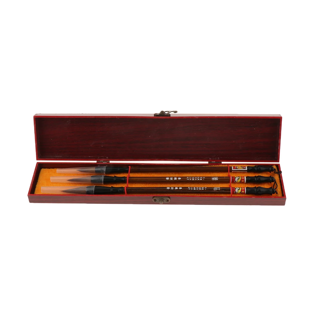 3pcs/set Three Sizes Retro Chinese Calligraphy Brush Writing Handwriting Ink Painting Pens