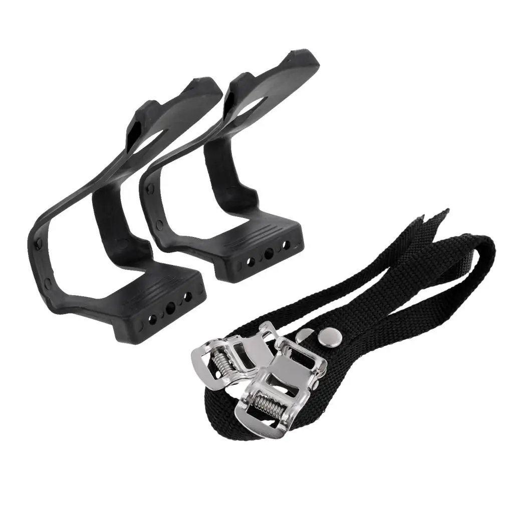 1 Pair   Bike Racing Road Mountain Toe Clips and Straps Durable,
