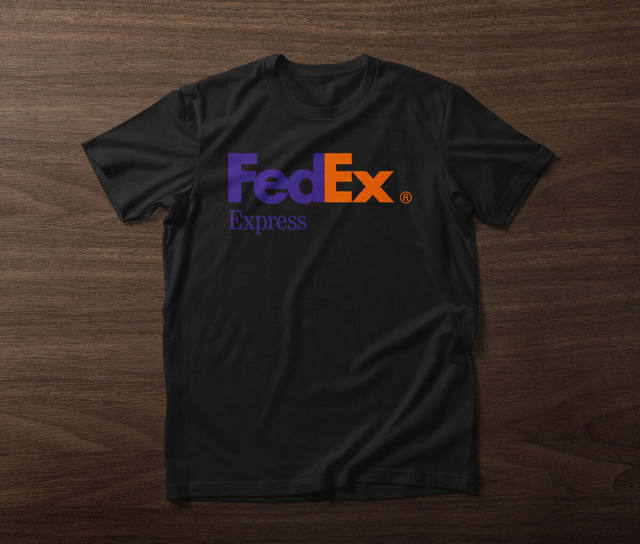 【関税・送料込】Cross printed t-shirts - 1102 FedEx Express Logo 100% Cotton Tee S-5XL Short Sleeve T