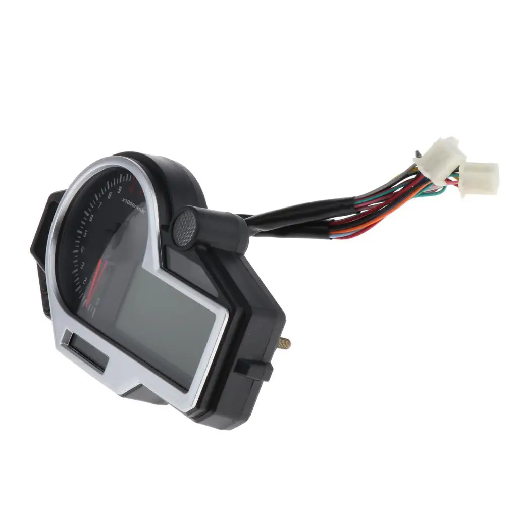 1- 6 Gear 15000rpm Motorcycle LCD Digital Odometer Speedometer Tachometer