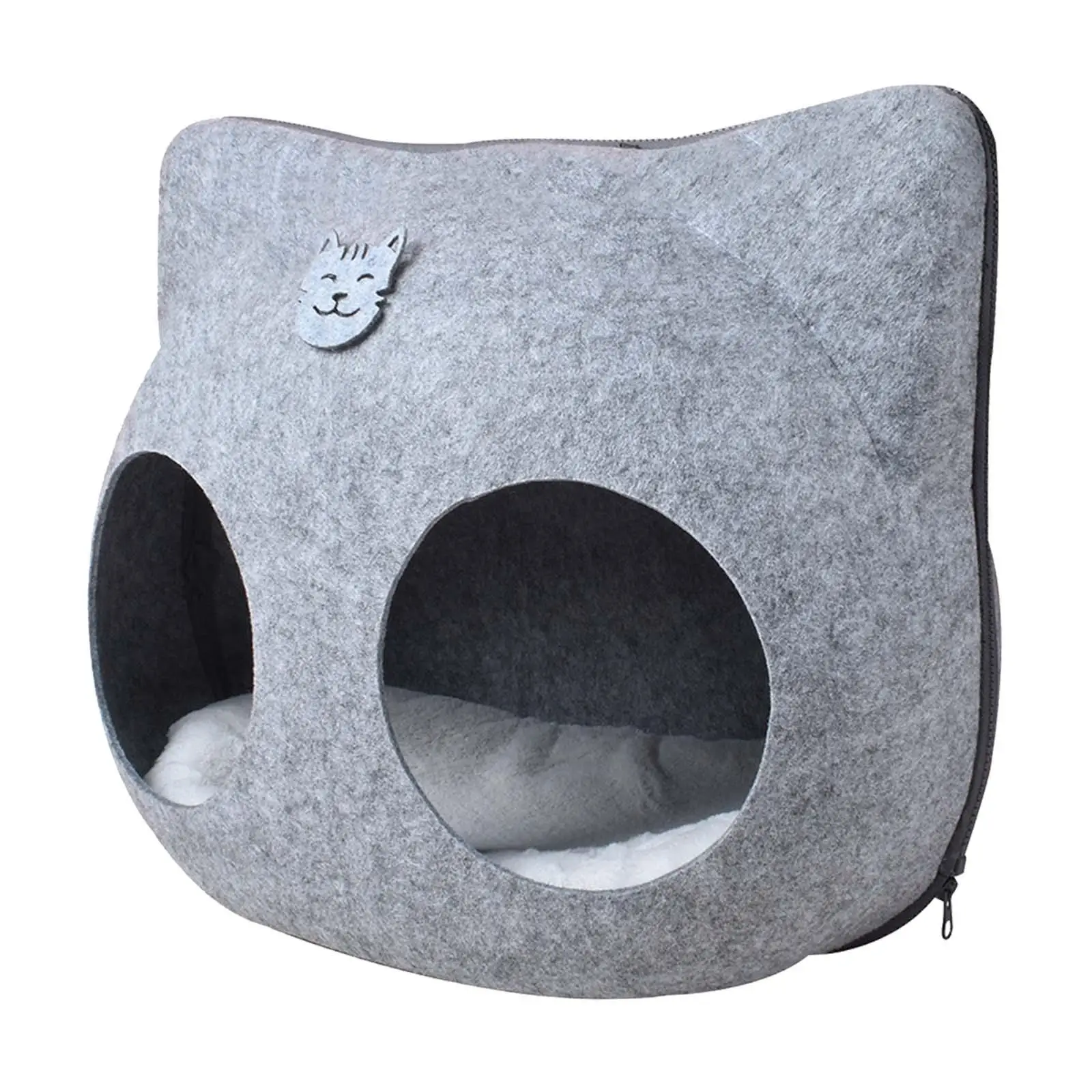 Bed Cute Enclosed Cat Bed Felt Cat Bed Cave Cat Nest Washable Detachable Comfortable Pet Bed for Cats and Small Dogs