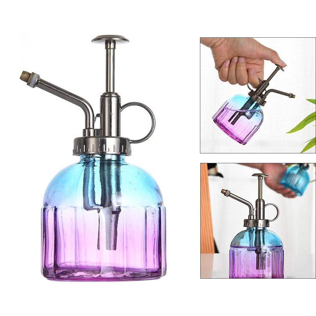 Transparent Glass Watering Spray Bottle,Plant Mister with Plastic Top Pump