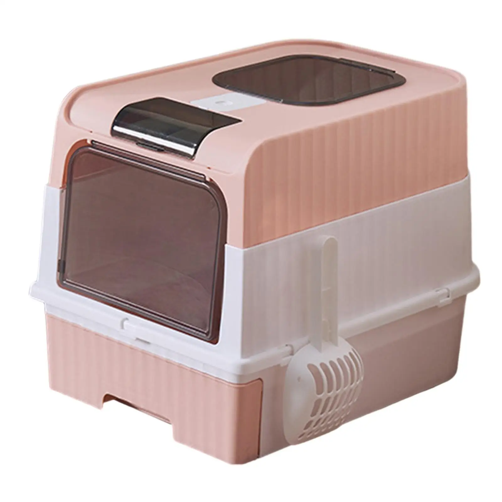 Hooded Cat Litter Boxes with Scoop Portable Removable Easy to Clean Large Enough Kitten Potty for Small, Medium and Large Cat
