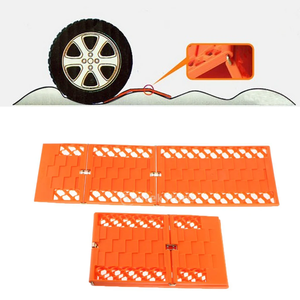 2pcs Auto Traction Mat Foldable Car Wheel Anti Skid Pad Recoveries
