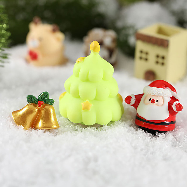 Christmas Figurines Miniature Santa Claus Snowman Micro Landscape Ornaments  For Home Decoration Kawaii Desk Decor Gift - AliExpress