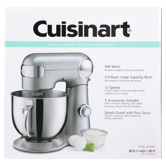 Cuisinart Precision Master 5.5qt Stand Mixer - Silver Lining - Sm