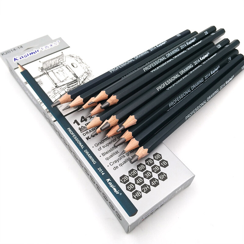 14 Teile/schachtel Graphit Bleistifte Professionelle Zeichnung Skizze Holz Blei Bleistifte Set 6H 4H 2H HB B 2B 3B 4B 5B 6B 7B 8B 9B 10B 11B 12B – Detail 5