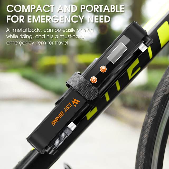 Compact Digital Tyre Inflator Portable USB Charging 1500mAh Battery Handheld Rechargeable 130PSI for Vehicle Other 