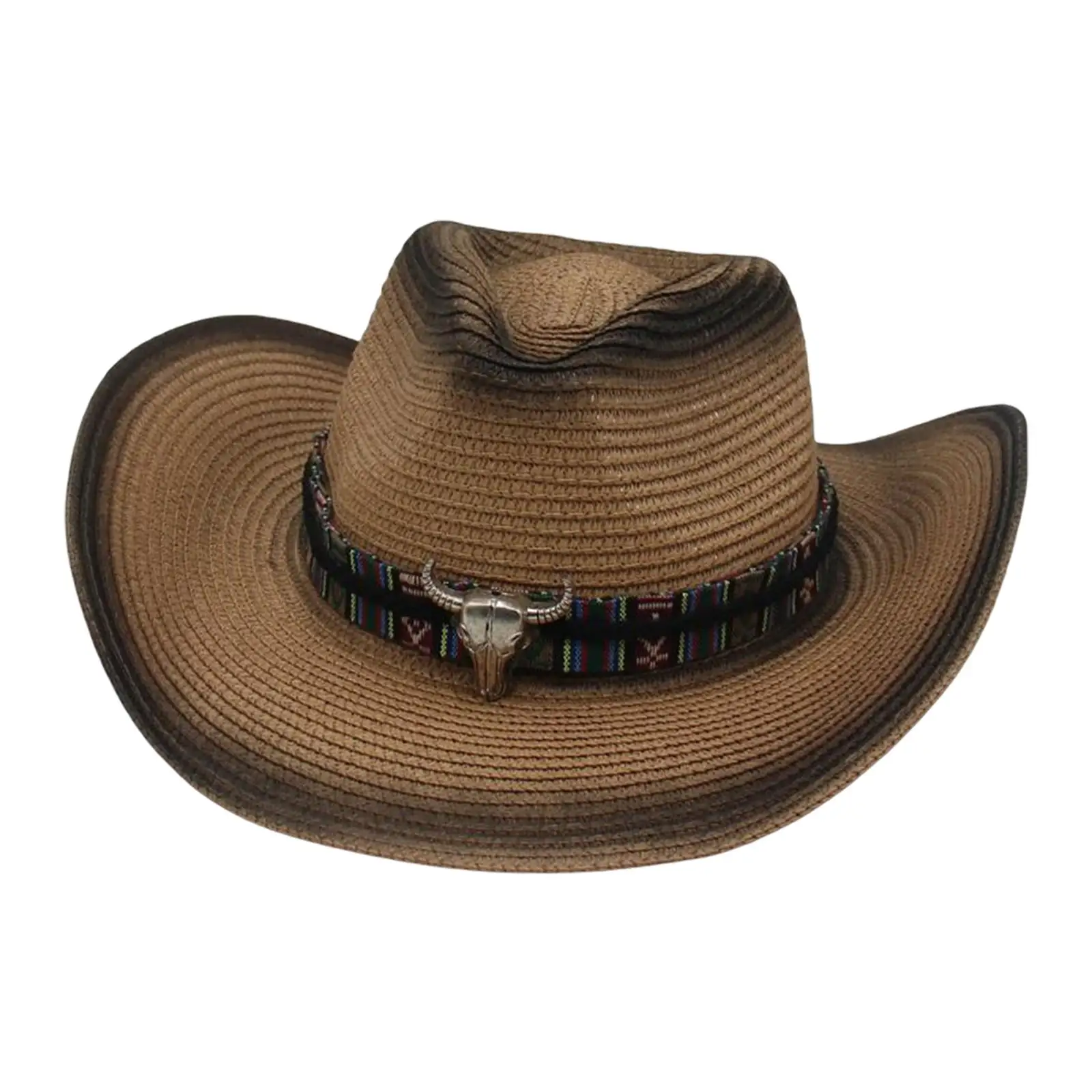 Fashionable Western Cowboy Hat Wide Costume Shapeable Cowgirl Hat Sunshade Hat for Teens Holiday Fishing Outdoor Leisure Summer