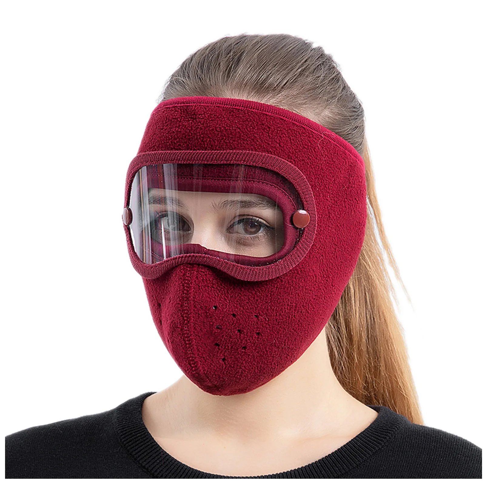 Winter Windproof Anti Dust Full Face Mask Cycling Ski Breathable Masks High Definition Anti Fog Goggles Hood Cover