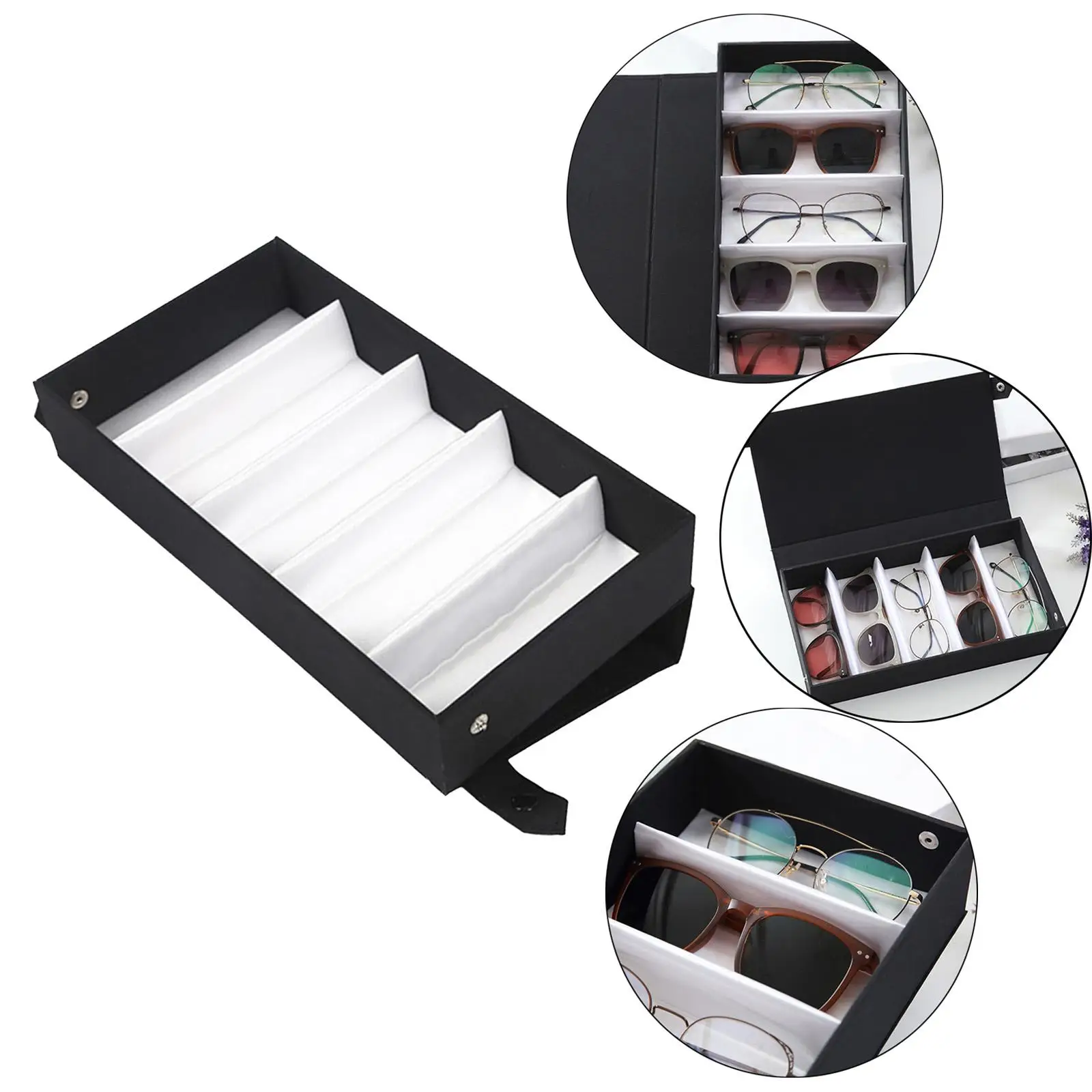 Glasses Storage Box Tray Protective Box Portable Container for Home Use Travel Jewelry