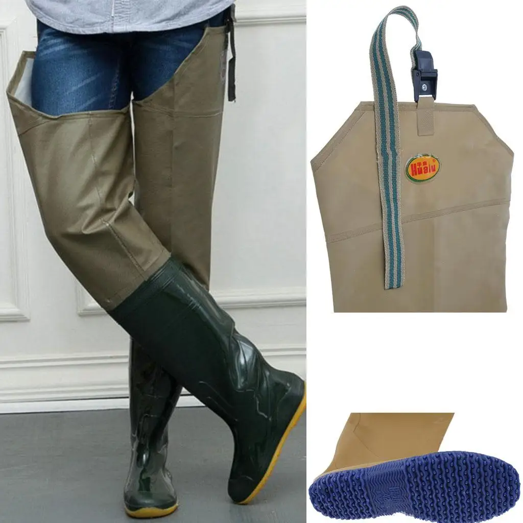 Waders, fishing trousers, wading boots with integrated boots for wading