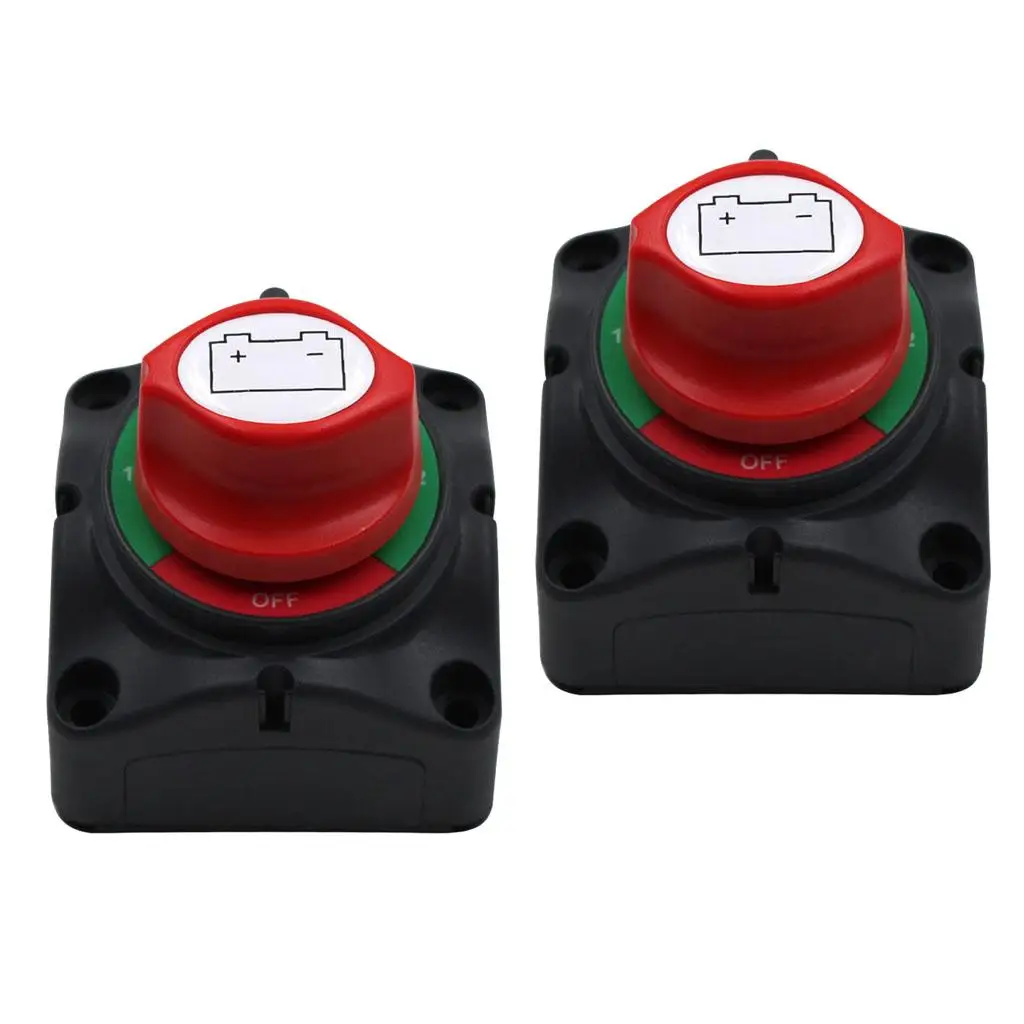 2 Pieces 12V/24V 3 Speed ON-OFF Battery Isolator Disconnect Switch Boat