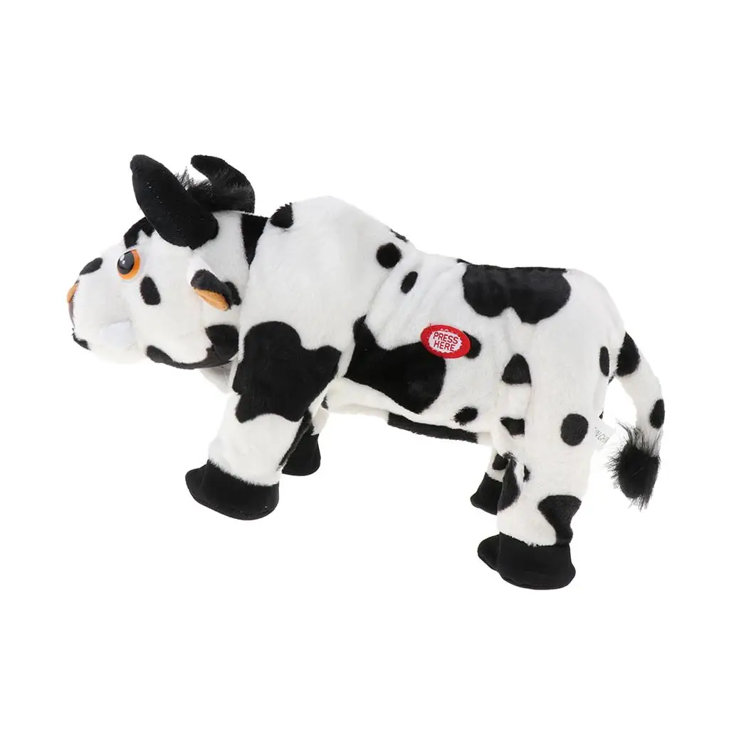 Electric Walking Cow Soft Plush Toy with Movement And Sounds children 