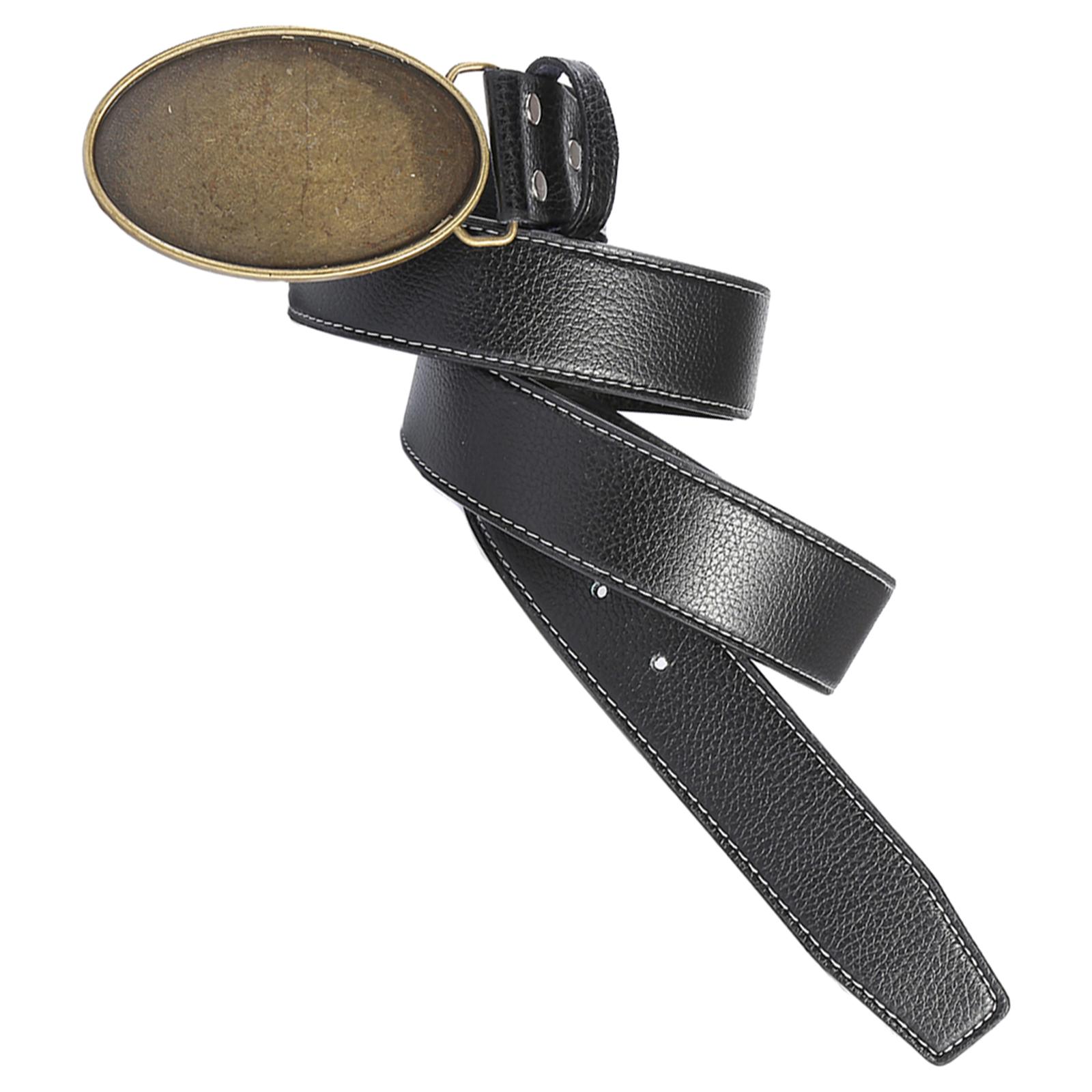 Mens Belt PU Leather Retro Style Gift Waist Belt Adjustable Western Cowboy Belt for Casual Pants Jeans Boyfriend Husband