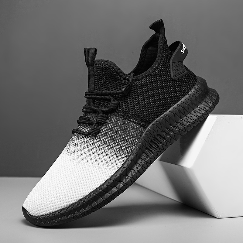 Leichte Herren-Laufschuhe im Freien, atmungsaktive Herren-Sportschuhe mit rutschfester Sohle, Schnürschuhe, Freizeitschuhe, große Größe 2023_voghion.com