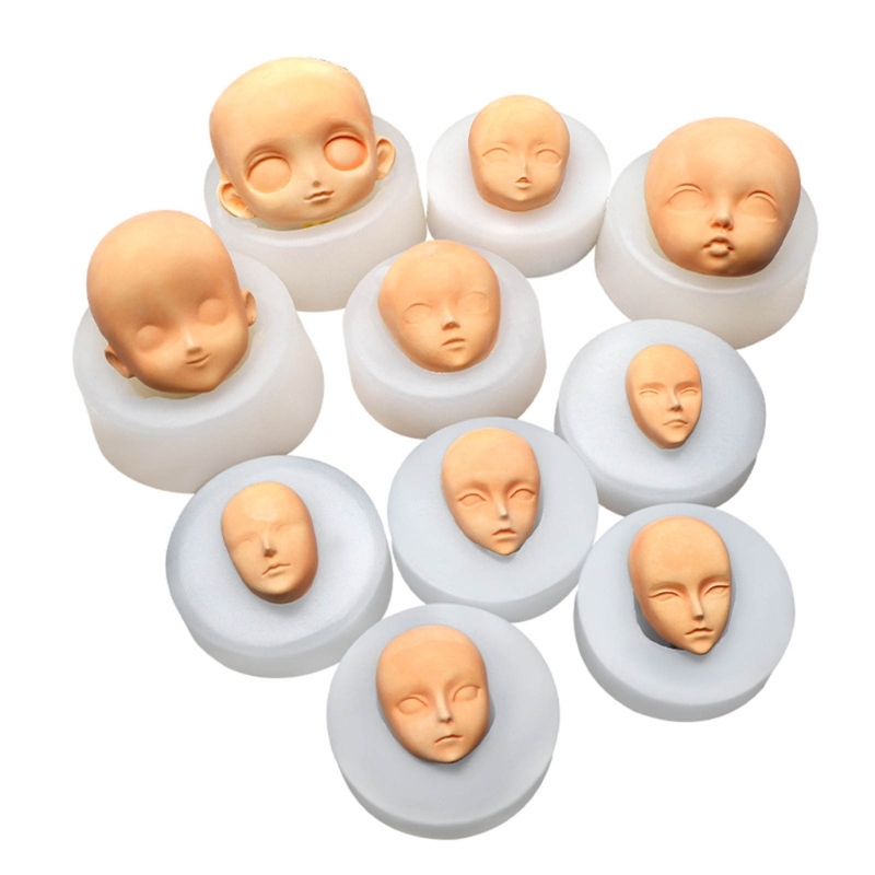 Description Picture 5 of item448B Baby Shower Fondant Cake Mould Clay Soap Resin Chocolate Mold Dolls Head Face Mould, Silicone  Baby Head Moulds