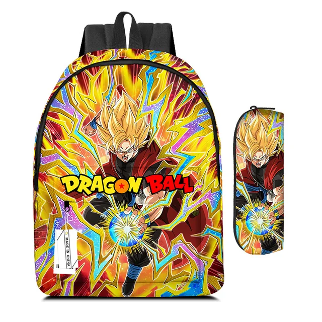 Cartoon Dragon Ball GOKU Backpack 3 Pieces School Bag Pencil Bag