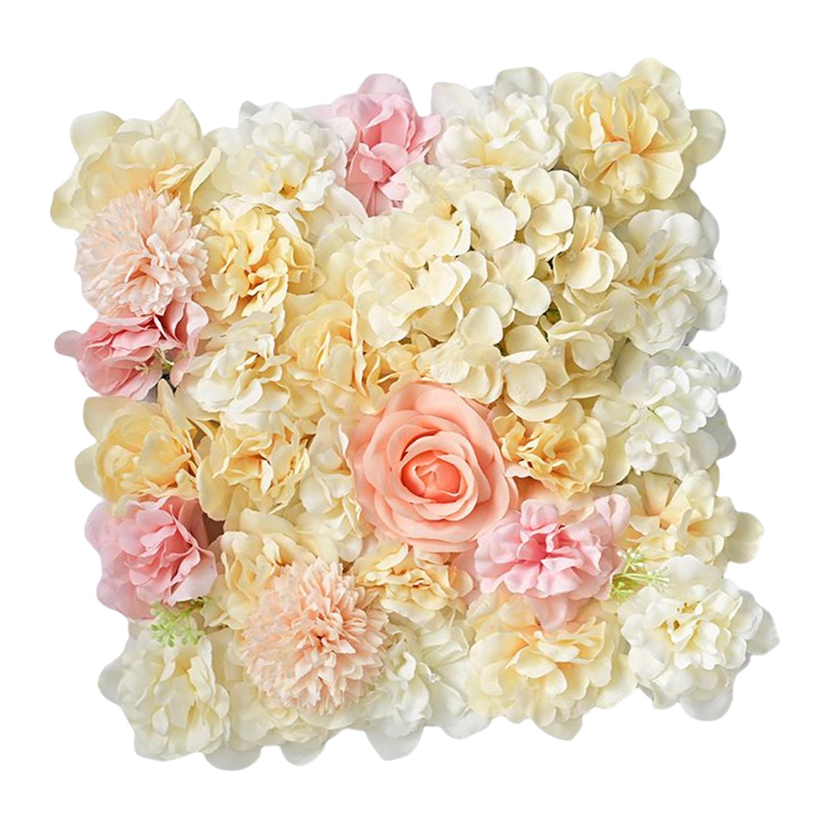 Artificial Flower Wall Panel Silk Rose Flower Mat Screen Romantic Backdrop for Wedding Party Photography Venue Home Decoration