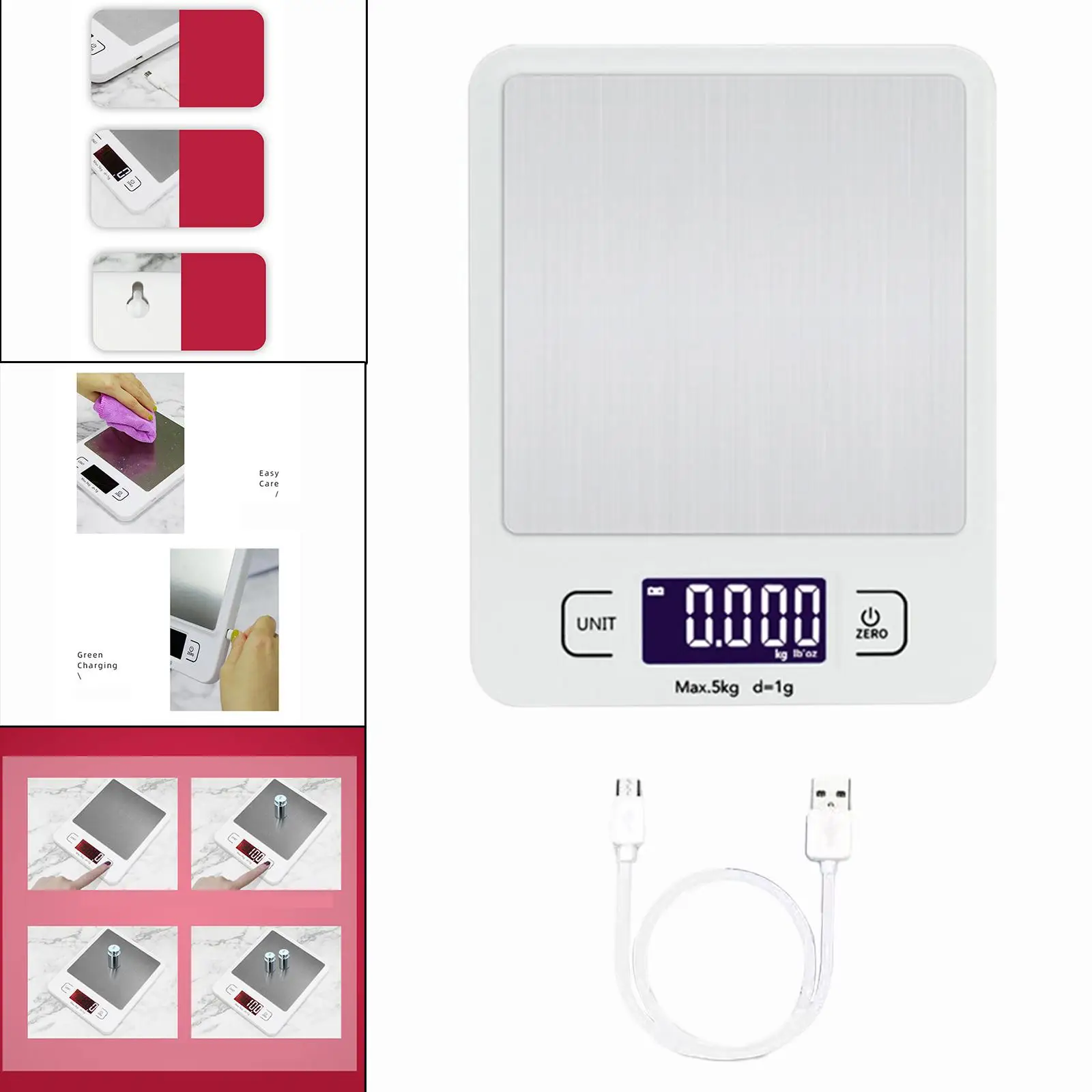 Electronic Kitchen Digital Scales 1g/0.Precise Graduation Tare Function