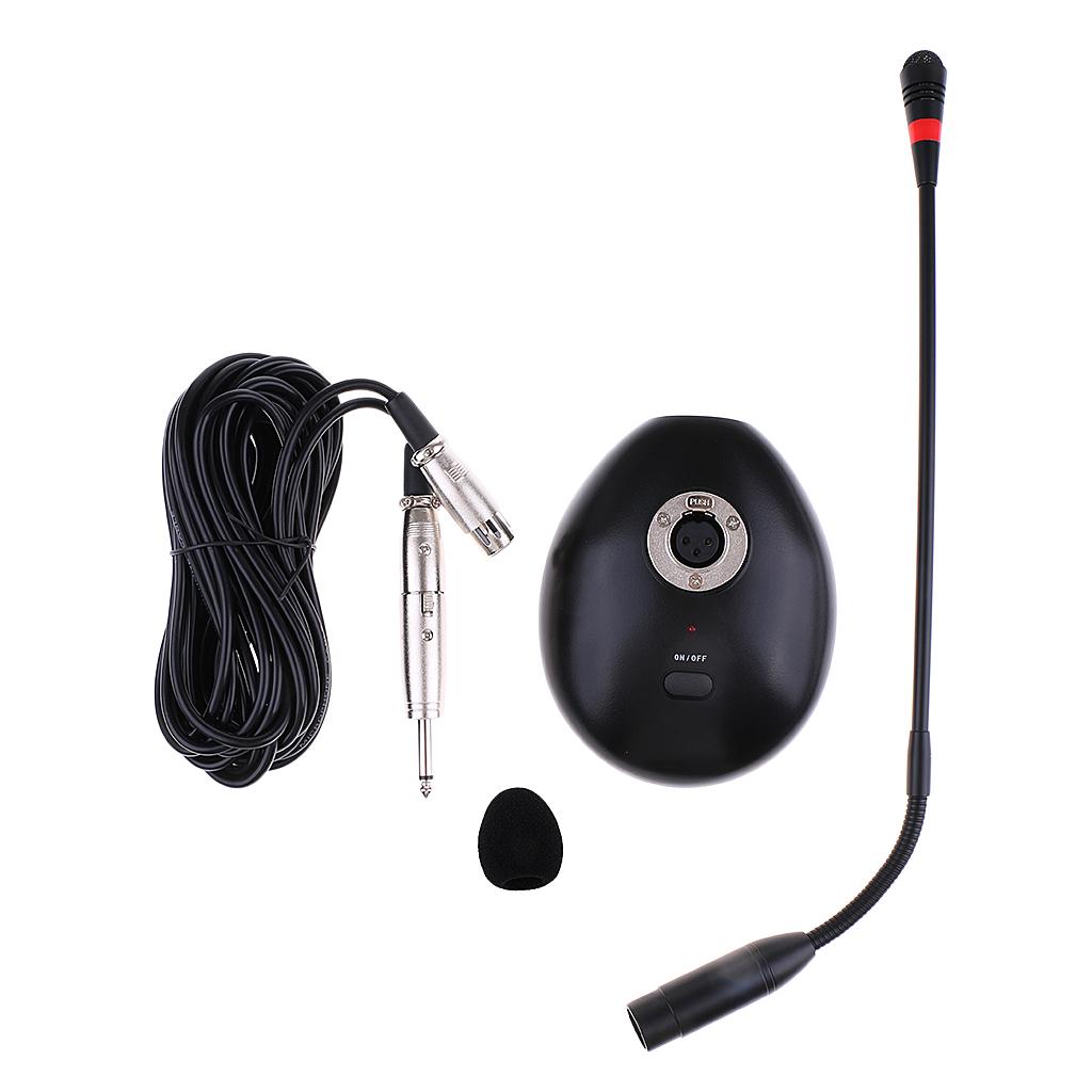 Conference Condenser Microphone w/ Mic Cover Desk Top Gooseneck Mic Flexible