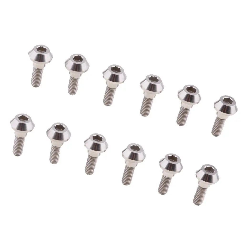 12 Pieces M6x20mm Titanium/Ti Disc Brake Rotor Bolts for 1