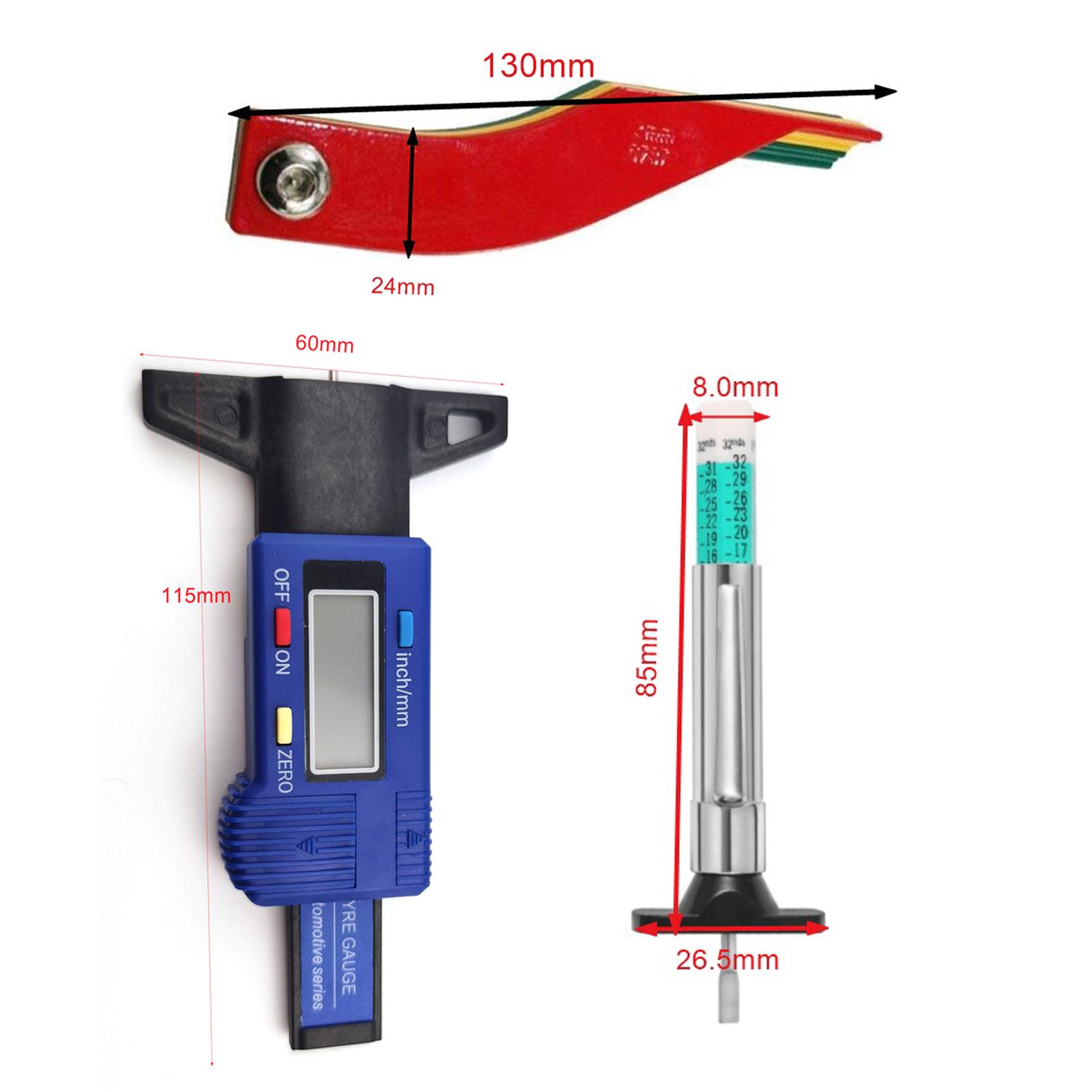 Tire Tread Depth Gauge Meter Large LCD Scale Display