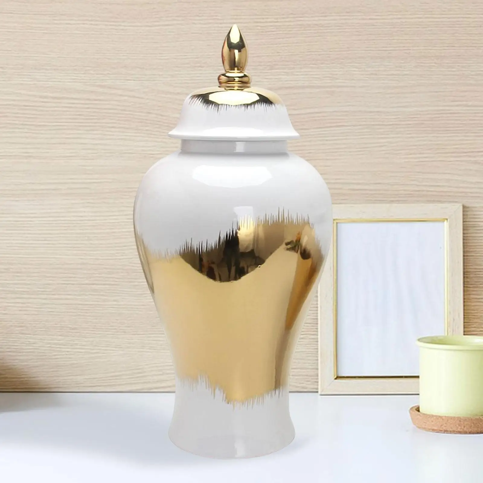 Jar Vase with Lid Collectible Display Ginger Jar for Cafe Desktop Bookshelf