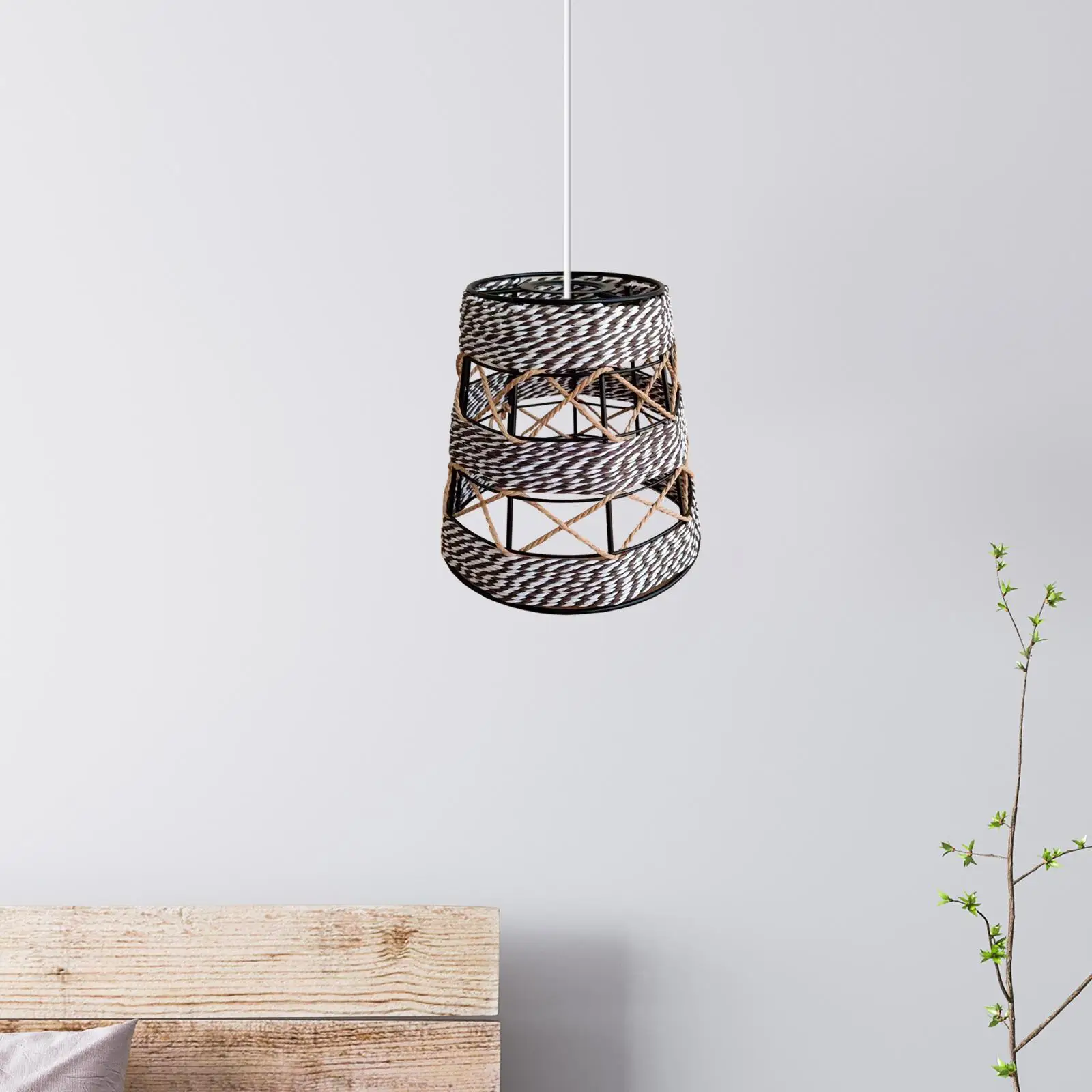 Ceiling Lantern Cover Weave Rope Lampshade Dustproof Light Shade Lamp Shade for Hallway Hotel Dining Table Teahouse Accessory