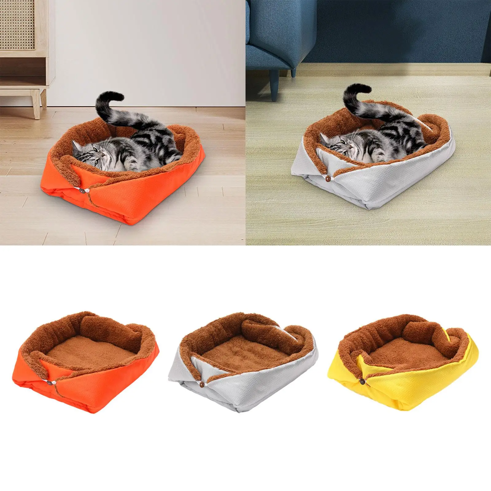 Pet Bed Warm Nest Cushion Portable Kennel Kitten Cave Comfortable Cat Bed