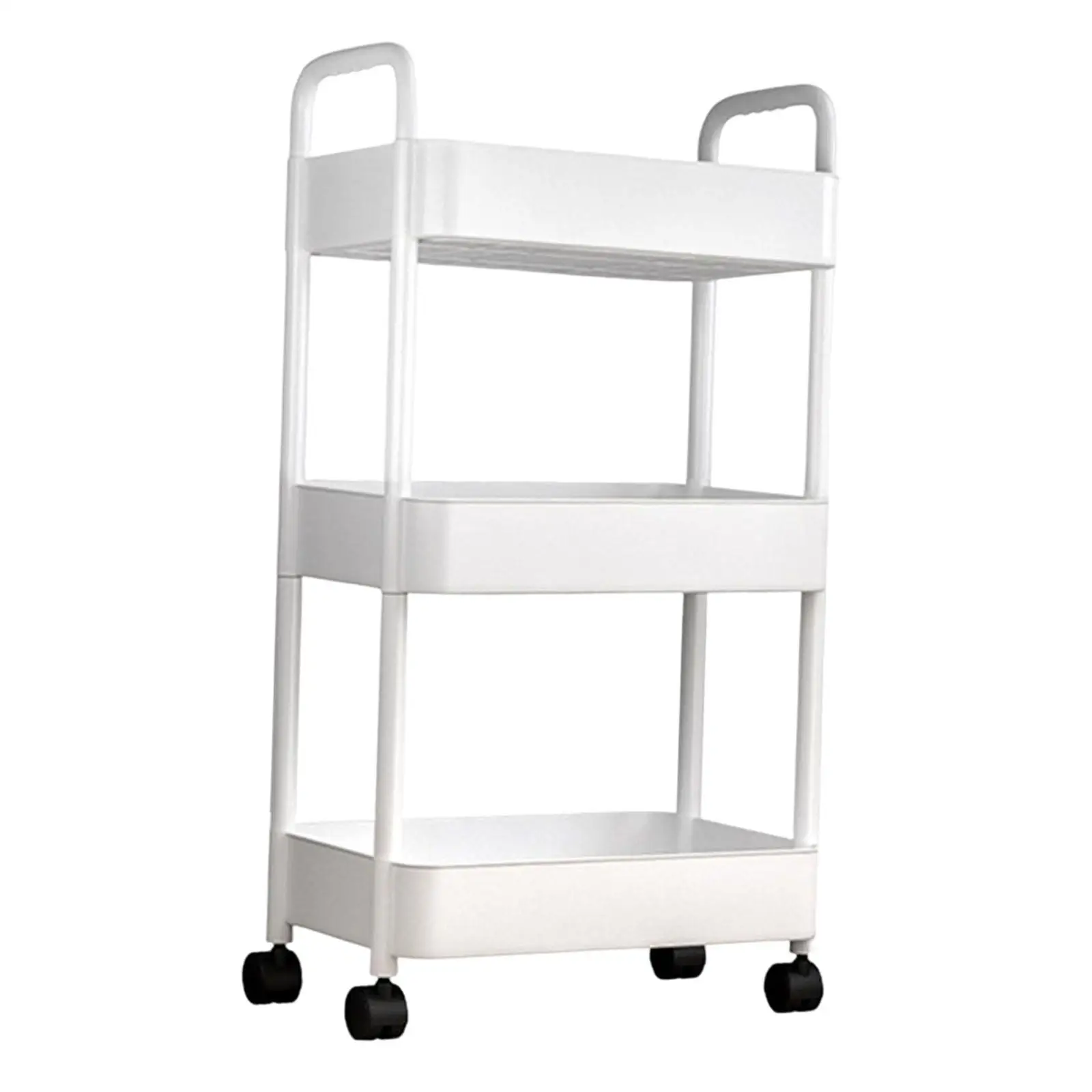 3 Tier Mobile Utility Cart Free Standing Corner Shelf Storage Shelves