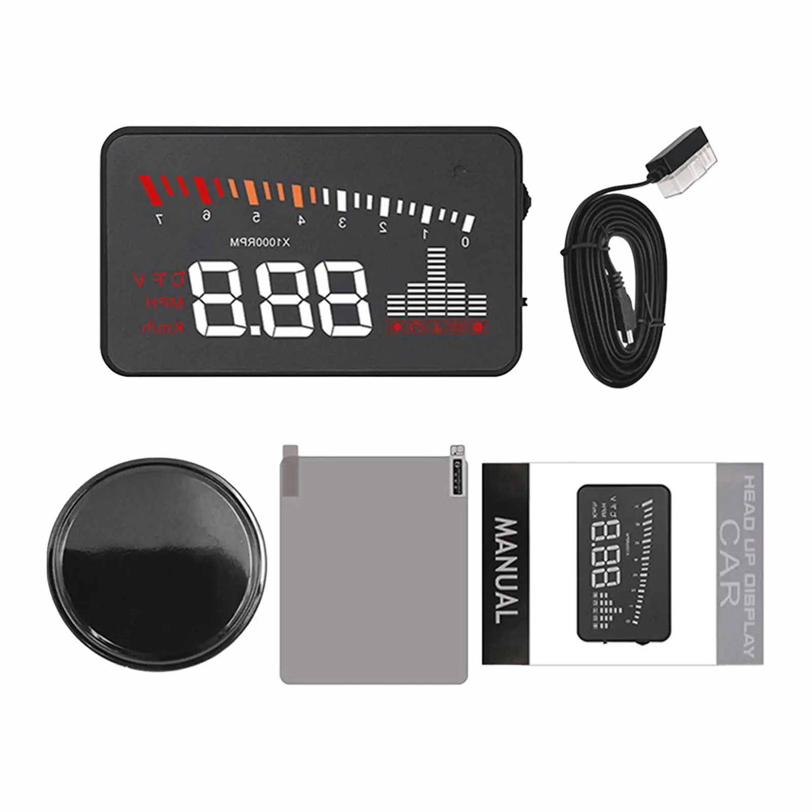 Car Heads up Display Cars HUD Overspeed Security Alarm Windshield Projector