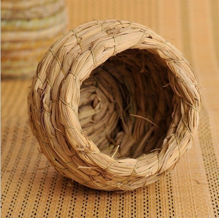 Title 6, Bird Parrot Handwoven Straw Cage Animals Hamste...