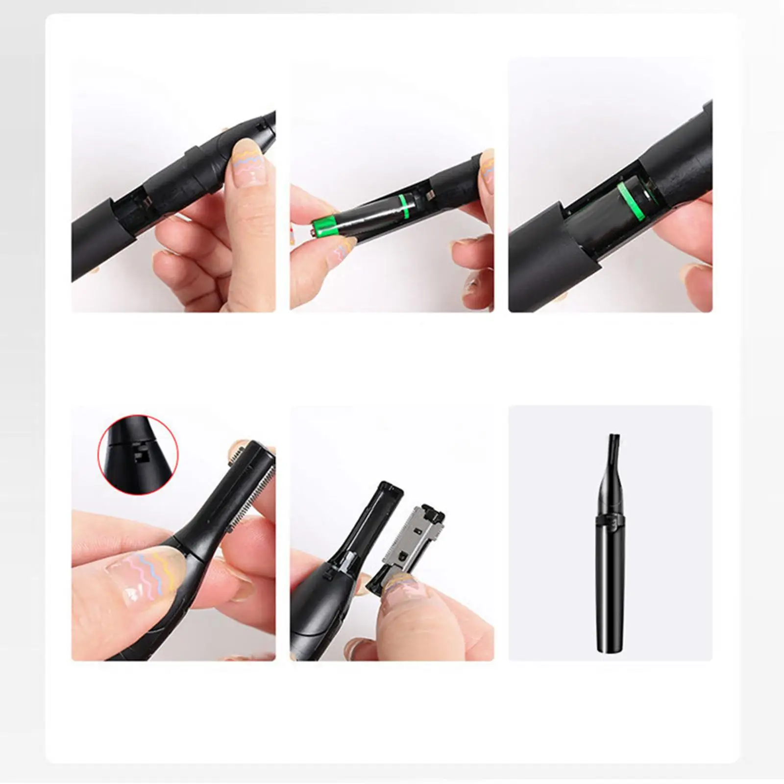 Mini Electric Eyebrow Trimmer Women Men Precision Cordless Body Shaver Razor for Arms Body Armpit Battery Powered Hair Removal