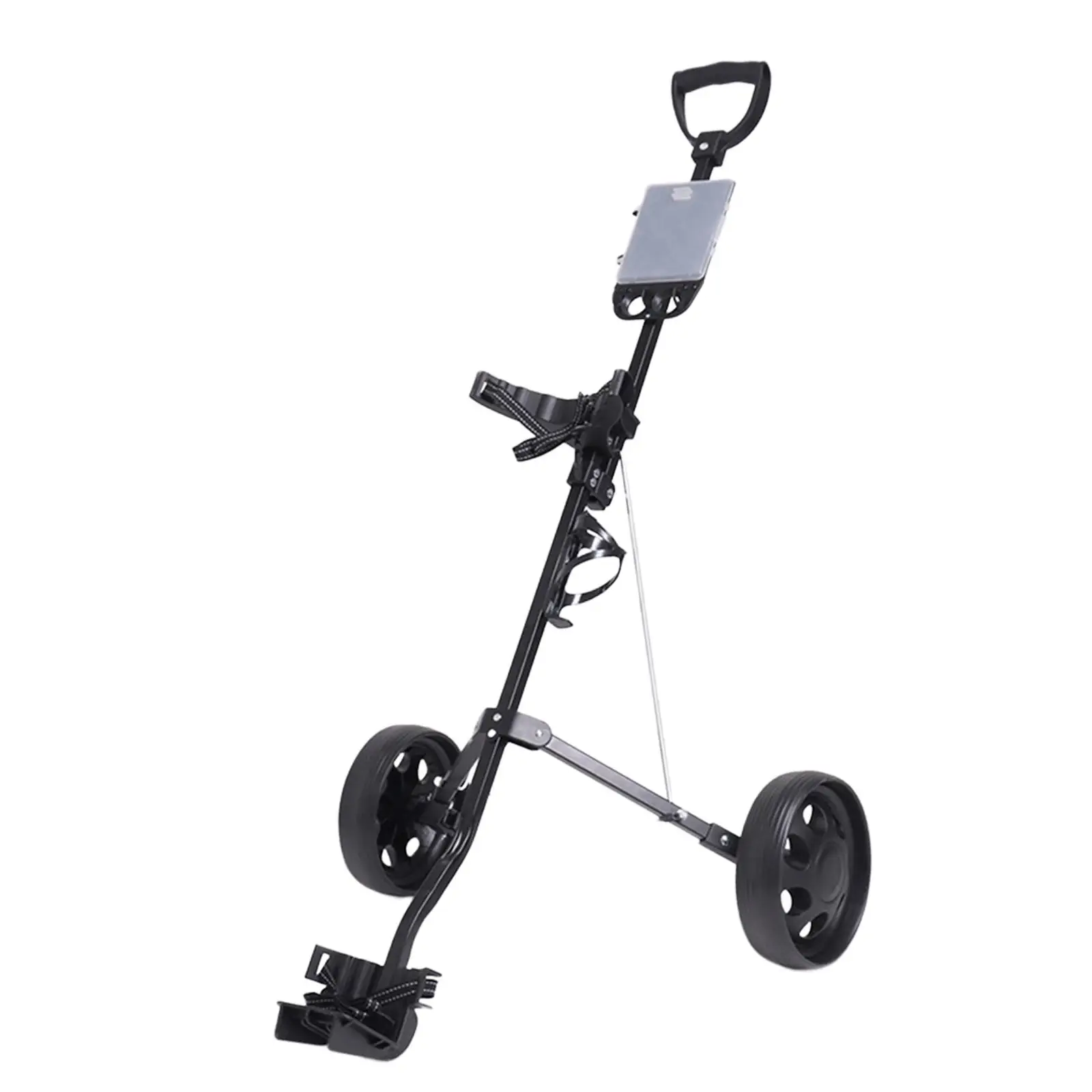 Folding Golf Pull Cart, Golf Bag Holder, 2 Wheel Golf Trolley Golf Push Cart for