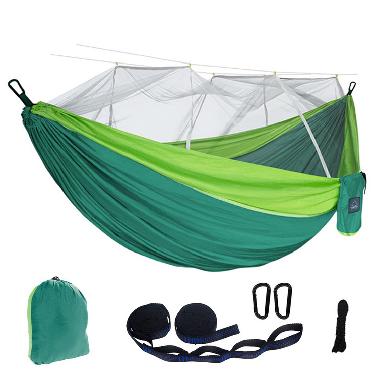 Description Picture 3 of item270*140cm Single Person Portable Travel Outdoor Camping Hanging Sleeping Hammock with Mosquito Net