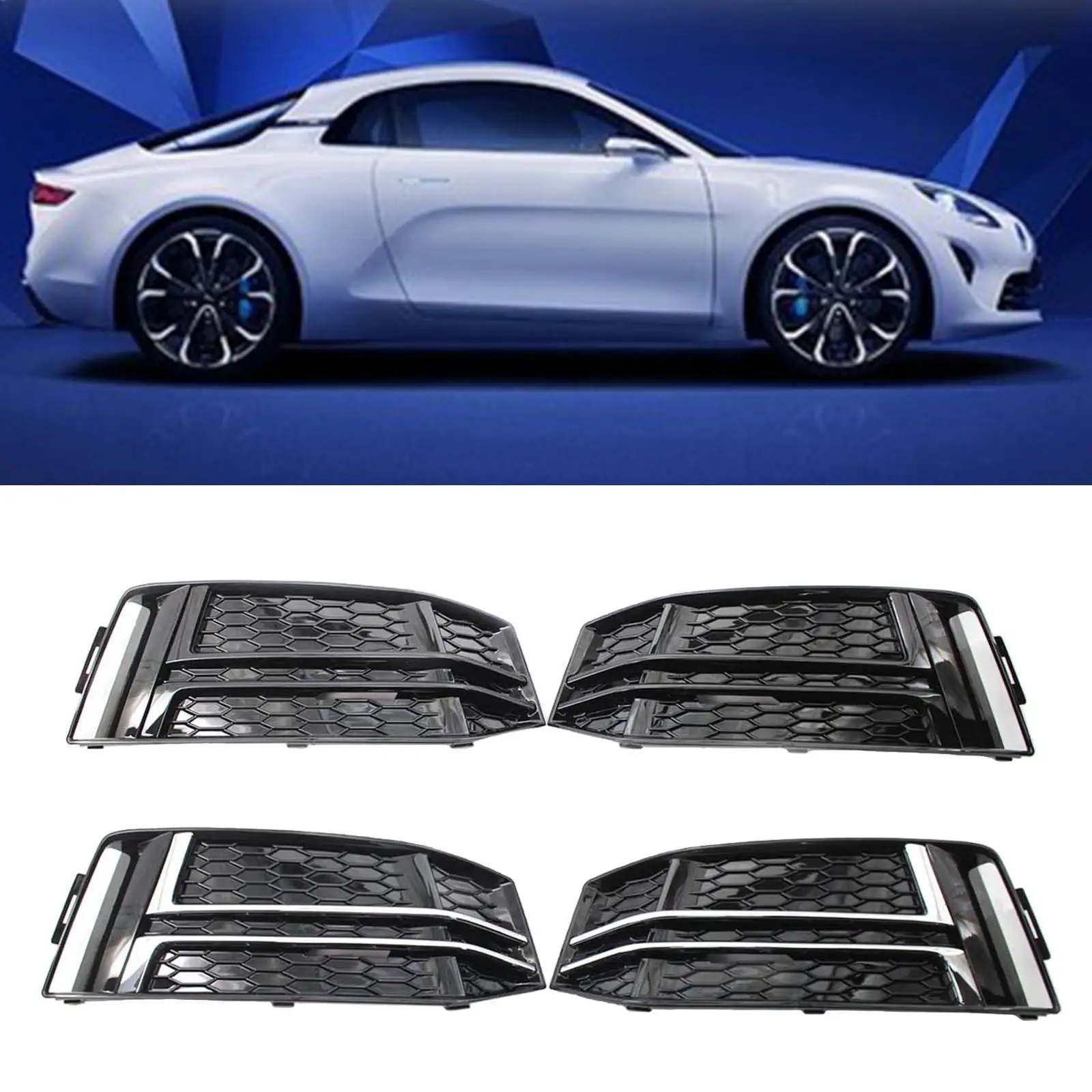 Set of 2 Light Grille Grill Cover for audi A4 B9 8W0807681F