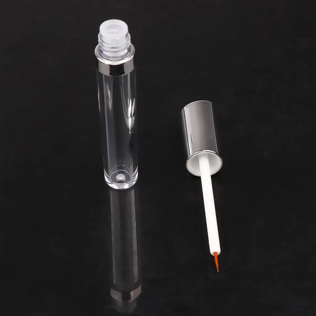 2pcs 5ml Refillable Empty Clear Acrylic Eyeliner Vials Tube Eyelash Growth Oil
