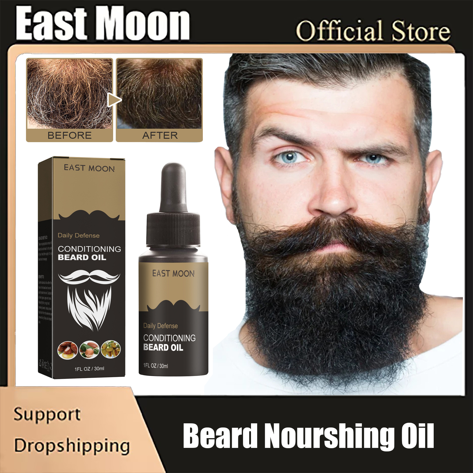 Best of Beard Oil Moisturizing Mustaches Conditioner Oil Shine Soften Beards Strengthens Mustaches Smooth Nourishing Beard Essential Oil Reviews & Tips