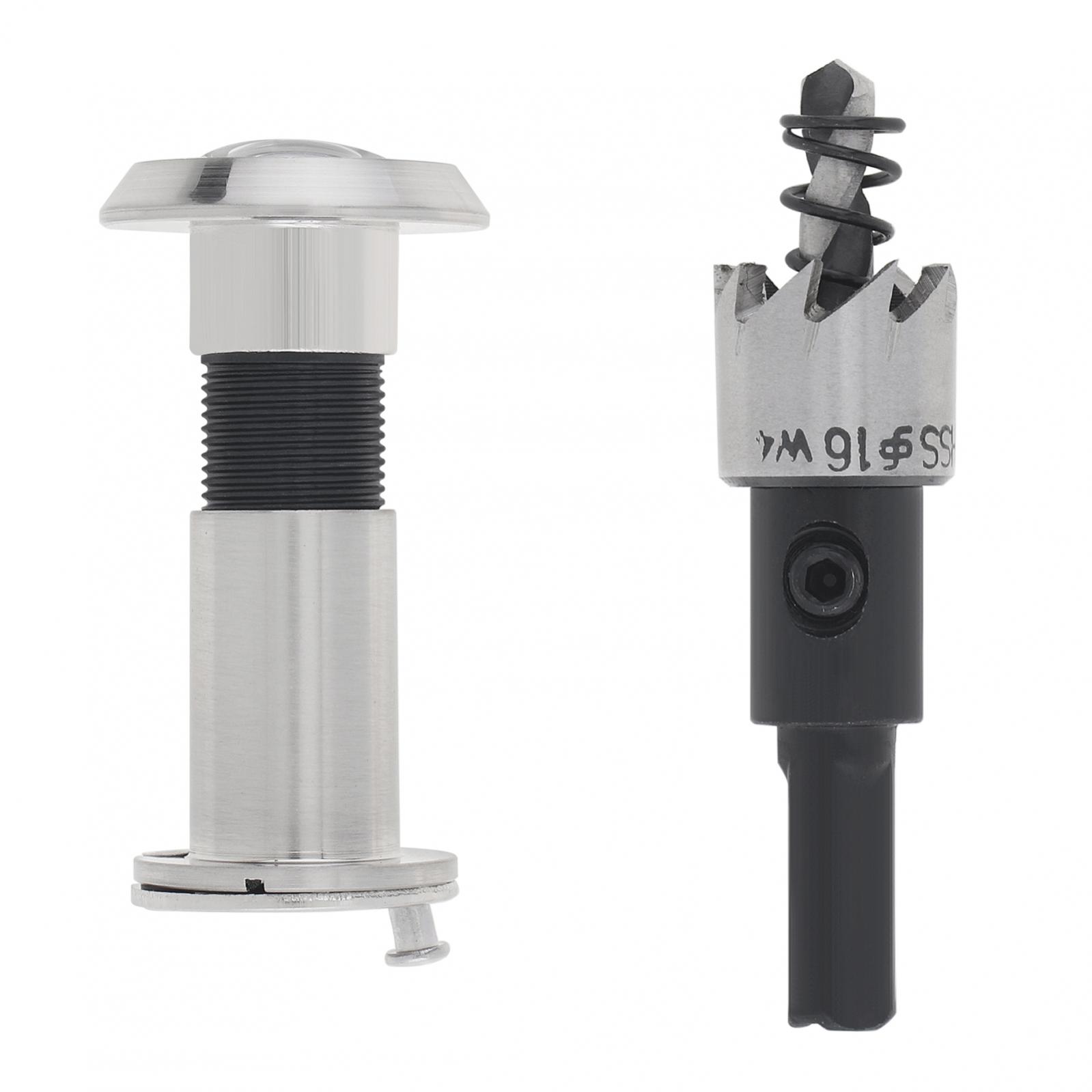 Description Picture 6 of item200 Degree Door Viewer Peephole Drill Bit Set for 40-65mm / 1.57-2.56inch Doors Thickness with Rotating Privacy Cover