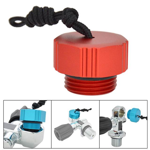 Scuba Diving Dust Cap Dust Plug Durable Lightweight Dive Tank Cover Protection Cover For Din First Stage Regulator Accessory External Thread Red