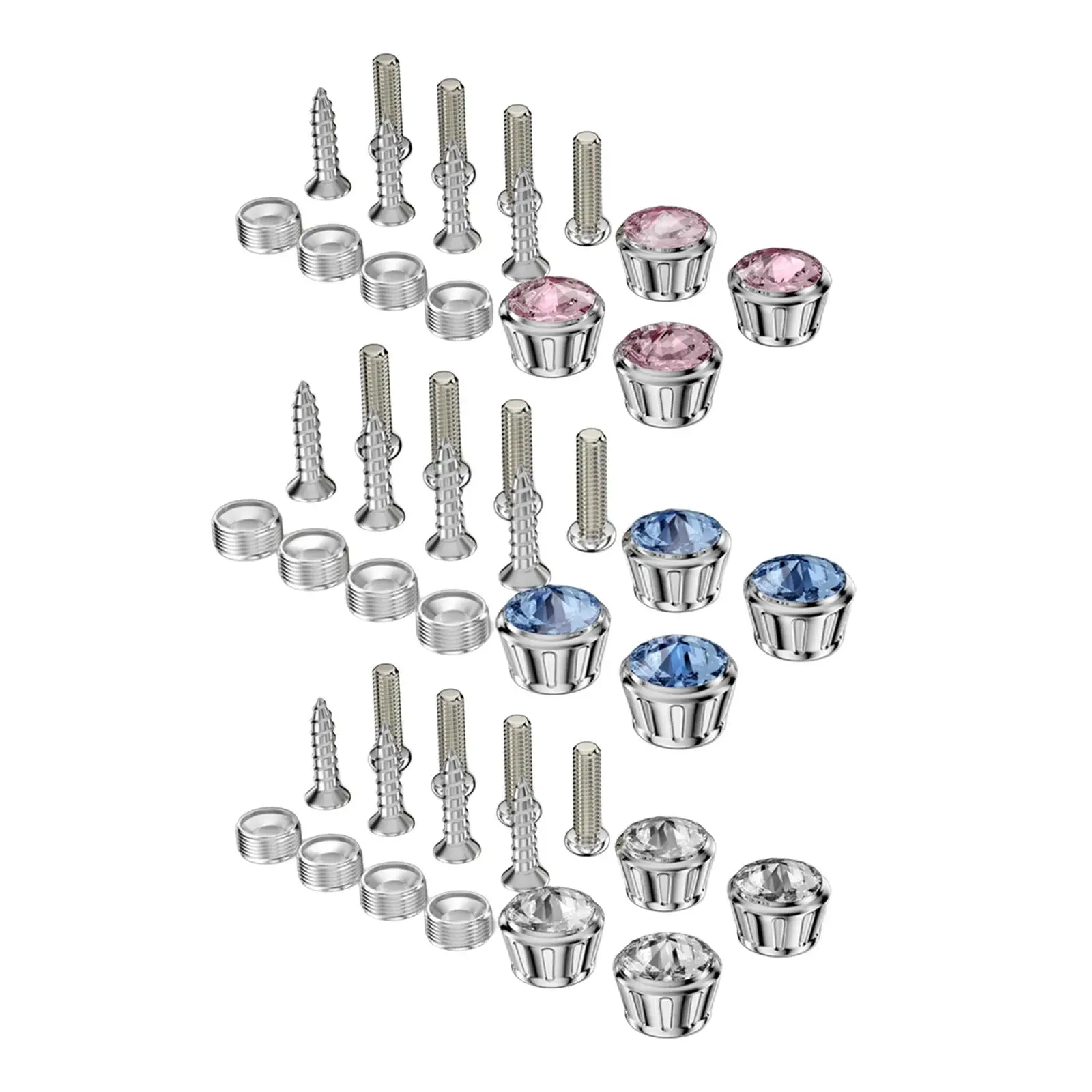 16Pcs Car Anti Theft License Plate Screws CNC Aluminum Alloy Mounting Hardware Frame Fixing Bolts Fit for Cars Tag Frame