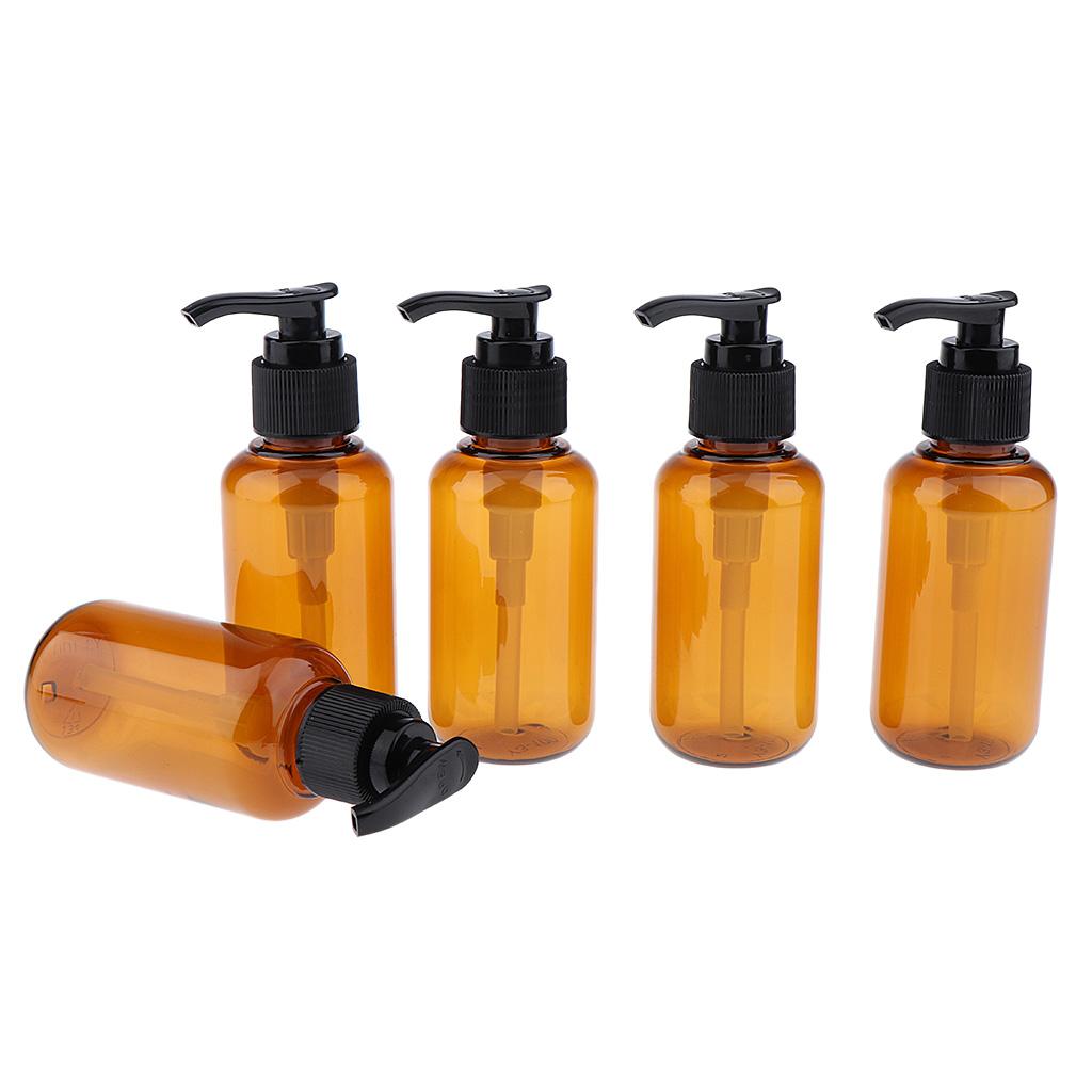 5 x Empty Shampoo Pump Bottles, Plastic Hotel Salon Shampoo Bottles