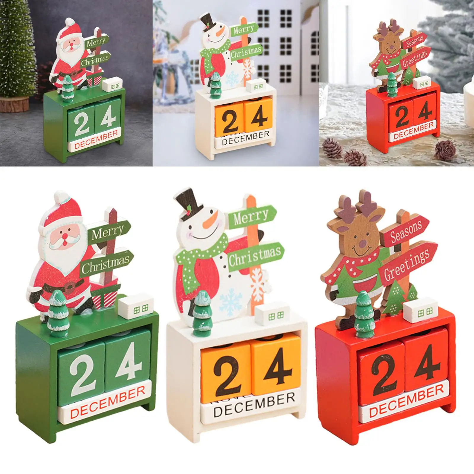 Christmas Wooden Calendar 2023 Home Decor Holiday Party Decorations Christmas Decoration for Girls Men Teen Girls Women Adult